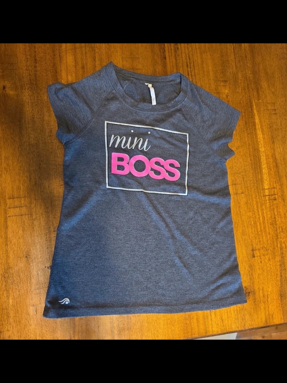 Ideology Kids' Gray Tee with Pink 'MINI BOSS' Graphic